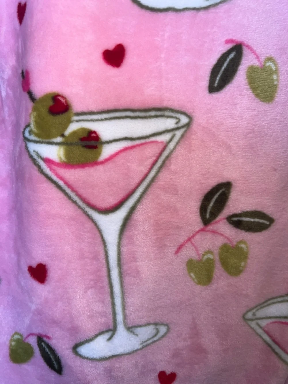 Love‎ Velvet Plush Blanket Twin Pink Martini Print 66x90 NWT